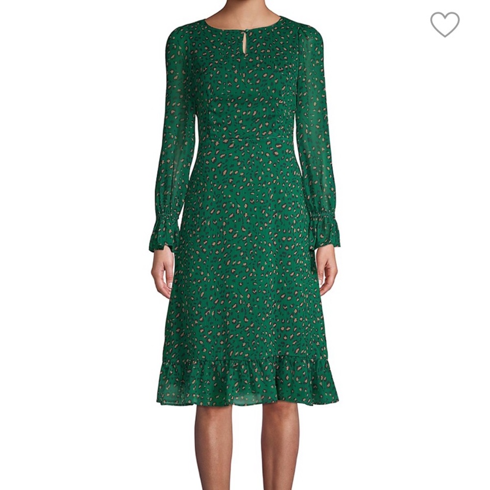 Haute Rogue Green Leopard Print A-Line Dress 🐆